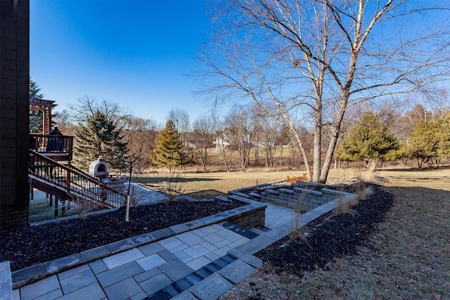 view of yard with stairs