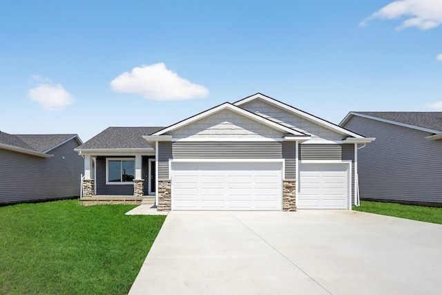 1803 Tuscany Dr SE, Altoona, IA 50009 - craftsman house with a garage, driveway, stone siding, and a front lawn
