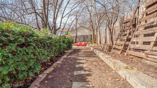 view of yard featuring fence