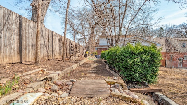 view of yard with fence