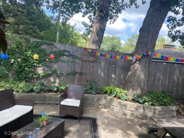 view of patio with a fenced backyard