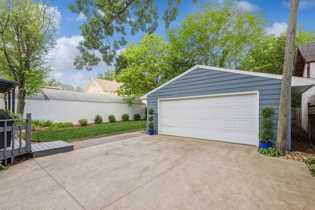 view of garage