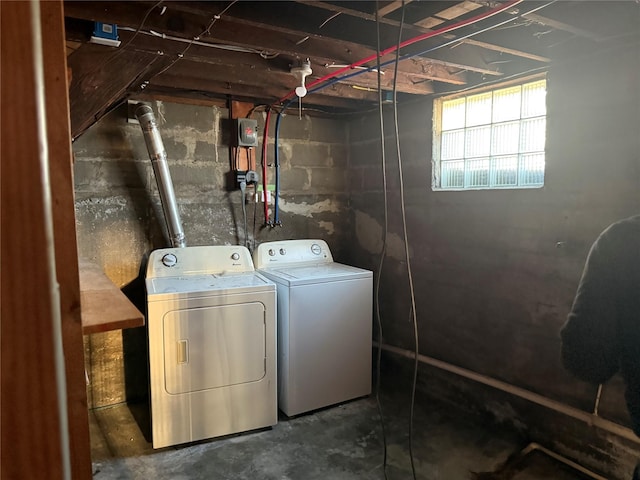 laundry room with independent washer and dryer and laundry area