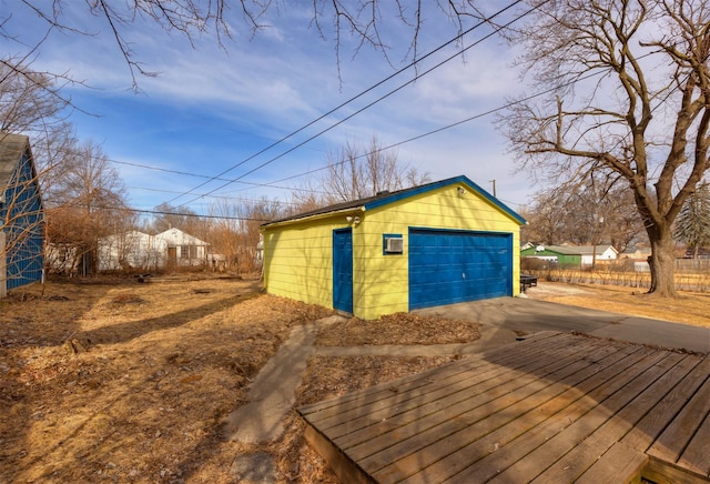 view of detached garage