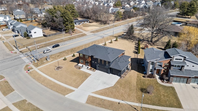 drone / aerial view with a residential view