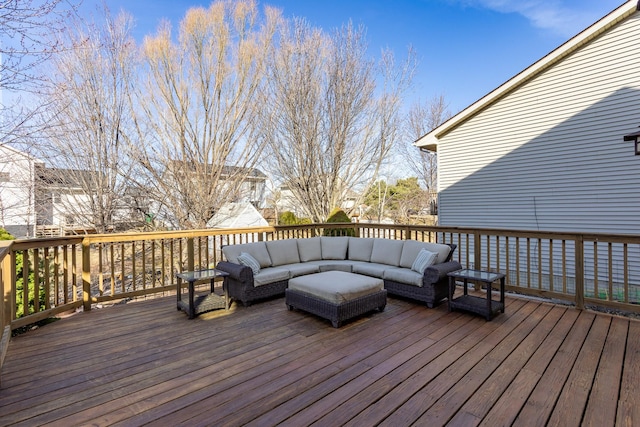 deck with an outdoor living space