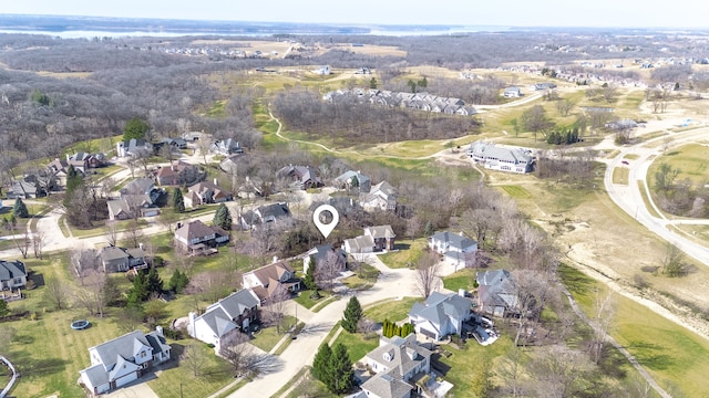 bird's eye view with a residential view