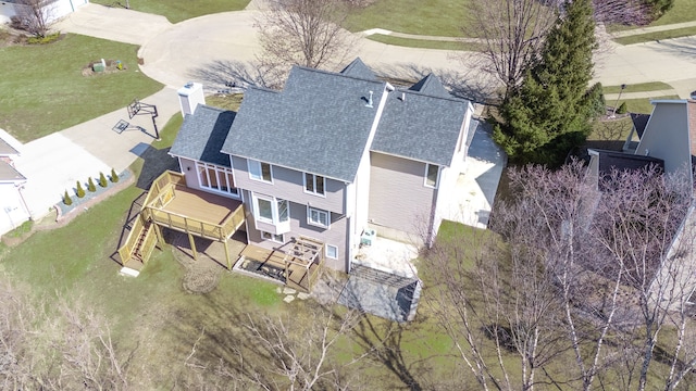 aerial view featuring a residential view