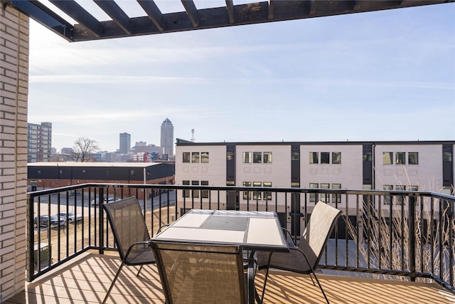 balcony featuring a view of city