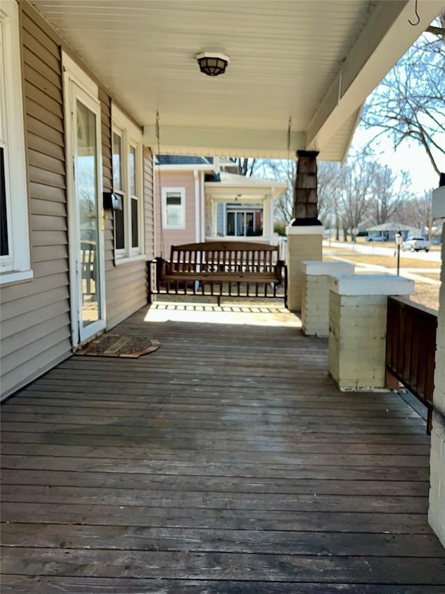 deck with a porch