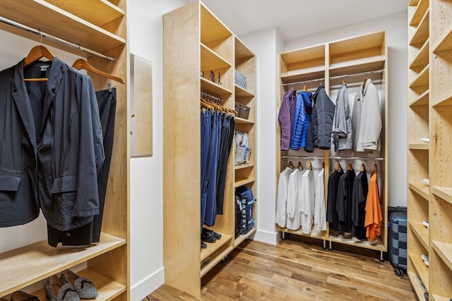 spacious closet with wood finished floors