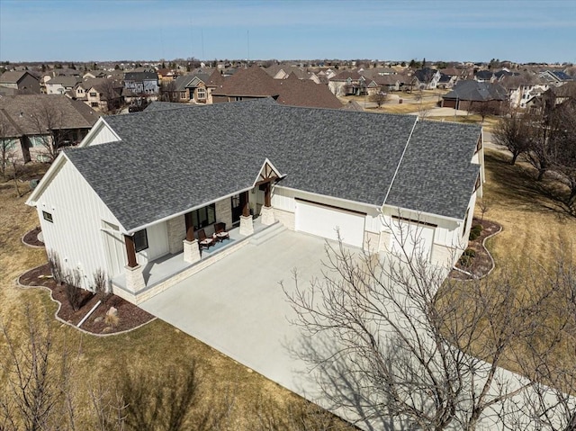 birds eye view of property featuring a residential view