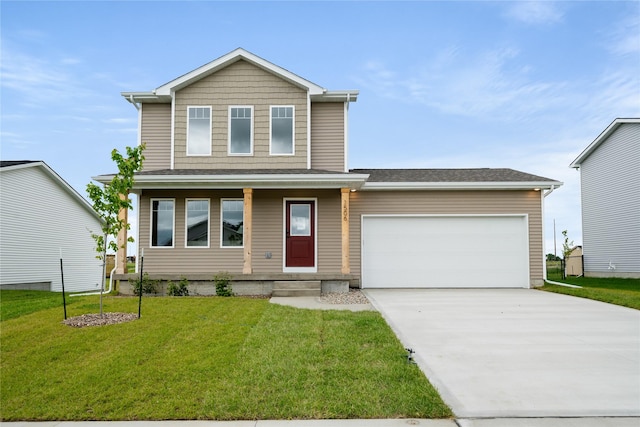 1506 E Girard Ave, Indianola, IA 50125 - traditional home with an attached garage, driveway, a front yard, and a porch