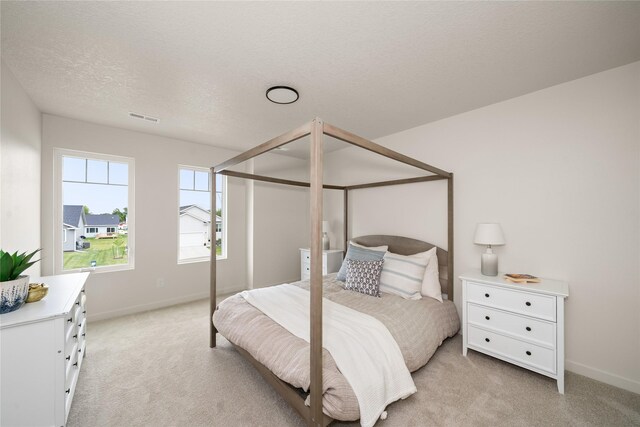 1506 E Girard Ave, Indianola, IA 50125 - bedroom with light colored carpet, baseboards, and a textured ceiling
