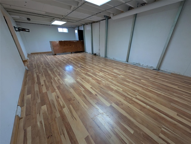 below grade area with wood finished floors