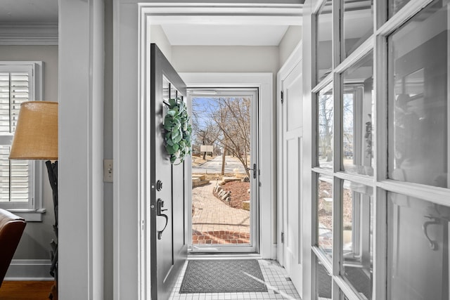 doorway with baseboards