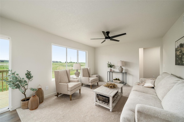 1502 E Girard Ave, Indianola, IA 50125 - living area with ceiling fan and baseboards
