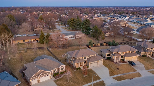 aerial view featuring a residential view