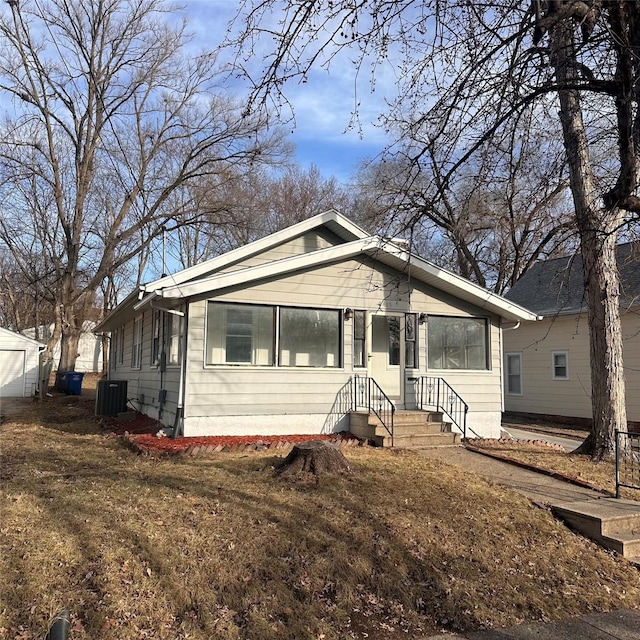 bungalow-style house featuring central AC