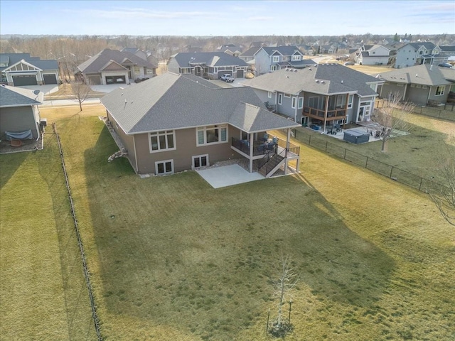 bird's eye view with a residential view