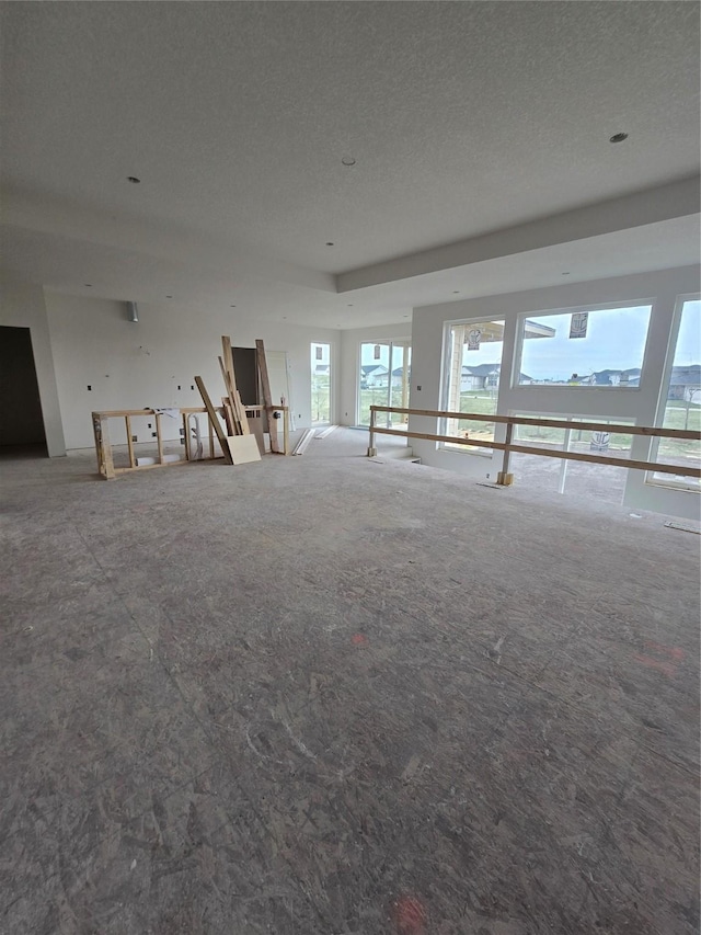misc room with a textured ceiling