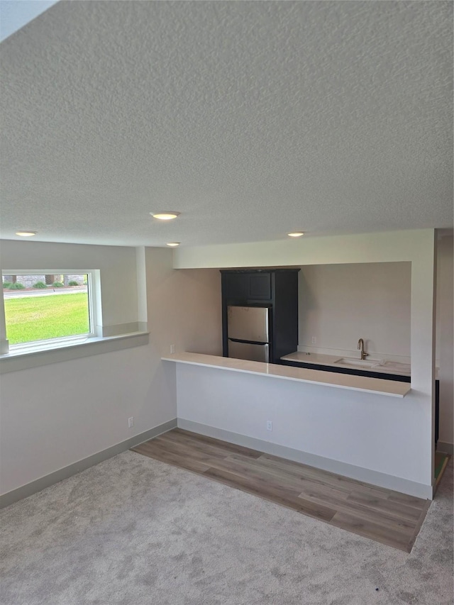16203 Goodman Dr, Urbandale, IA 50323 - unfurnished living room with carpet and a textured ceiling