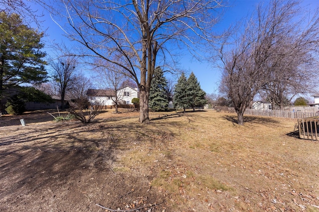 view of yard featuring fence