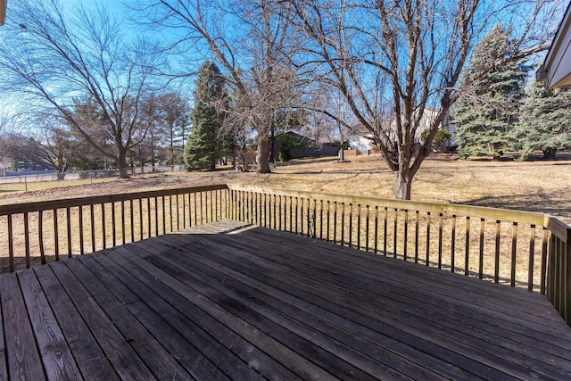 wooden deck featuring fence