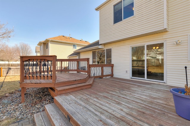 wooden terrace with fence