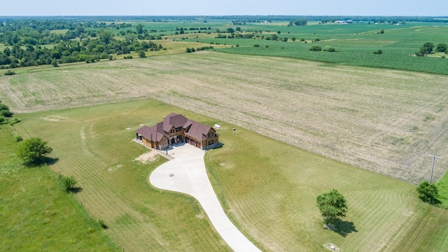 bird's eye view with a rural view