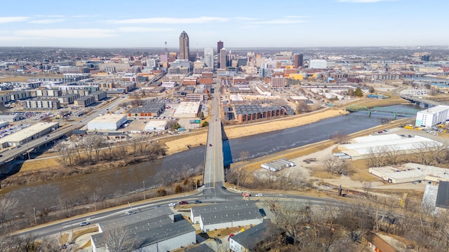 drone / aerial view with a view of city