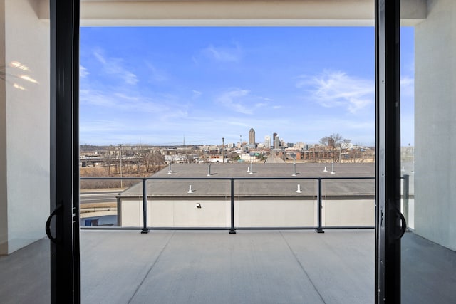 balcony with a view of city