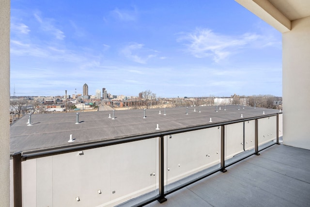 balcony with a view of city