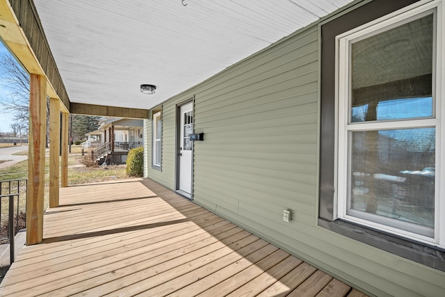 deck featuring a porch