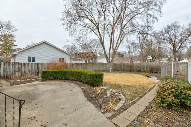 view of yard featuring a patio area and fence private yard