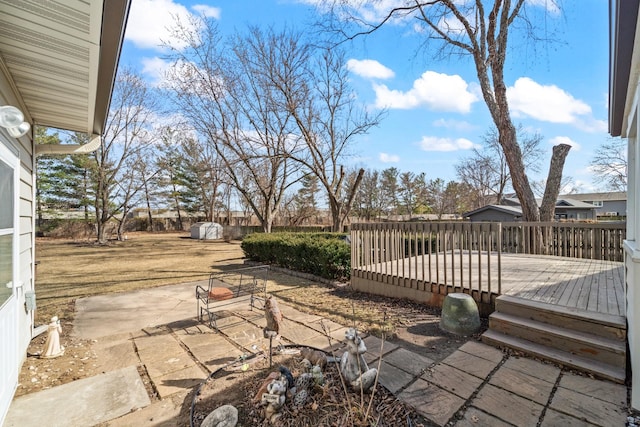 view of patio with a wooden deck