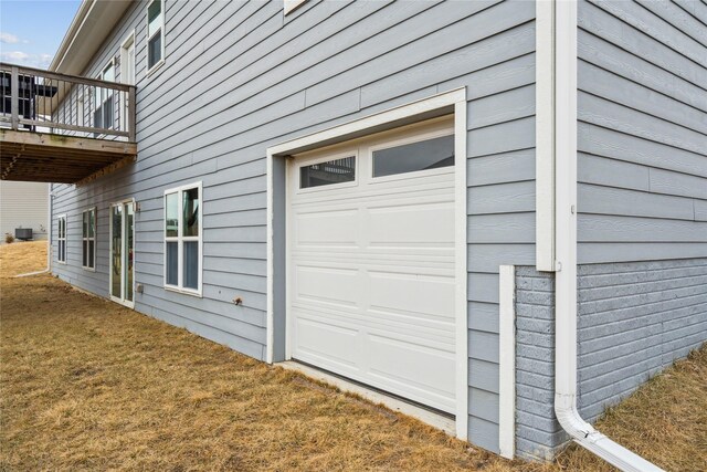 garage with central AC unit