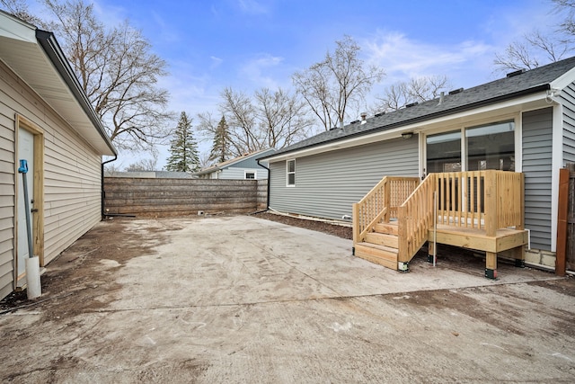 view of patio featuring fence