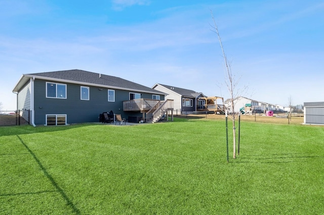 1602 Mulberry St, Granger, IA 50109 - back of property with a wooden deck and stairway