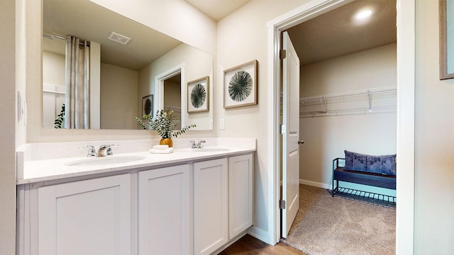 1007 33rd St SE, Altoona, IA 50009 - bathroom featuring a spacious closet, double vanity, and baseboards