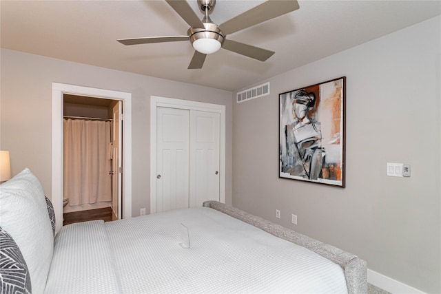 104 Mcpherson St, Boone, IA 50036 - bedroom featuring a closet and a ceiling fan