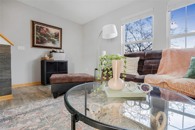 5558 Boston Ct, Johnston, IA 50131 - living area featuring wood finished floors and baseboards