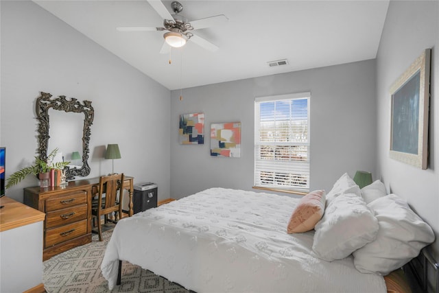 5558 Boston Ct, Johnston, IA 50131 - bedroom featuring lofted ceiling and ceiling fan