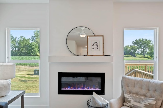 125 NW Rolling Cir, Waukee, IA 50263 - living area with a glass covered fireplace
