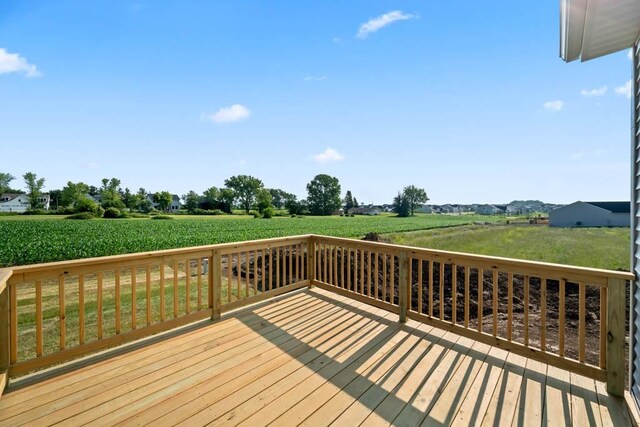 125 NW Rolling Cir, Waukee, IA 50263 - wooden terrace featuring a view of rural / pastoral area
