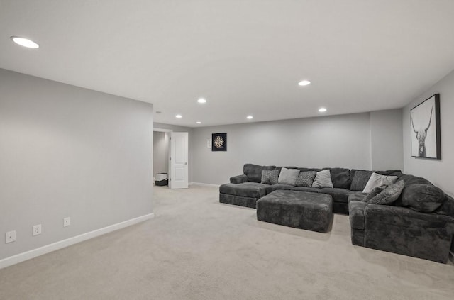 193 63rd St Unit 20107, West Des Moines, IA 50266 - carpeted living room with recessed lighting and baseboards
