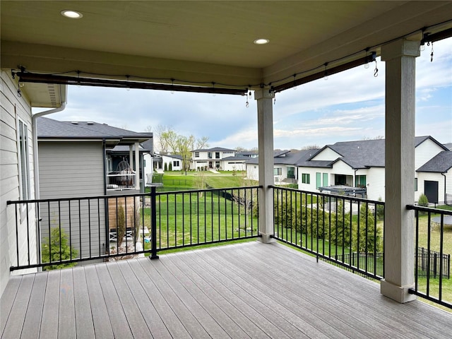 17595 Aurora Dr, Clive, IA 50325 - wooden terrace with a residential view and a yard
