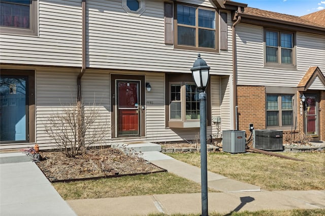 view of front of home with central AC unit