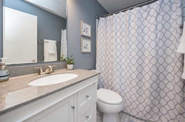 15026 Hawthorn Dr, Clive, IA 50325 - bathroom featuring toilet, vanity, and a shower with shower curtain