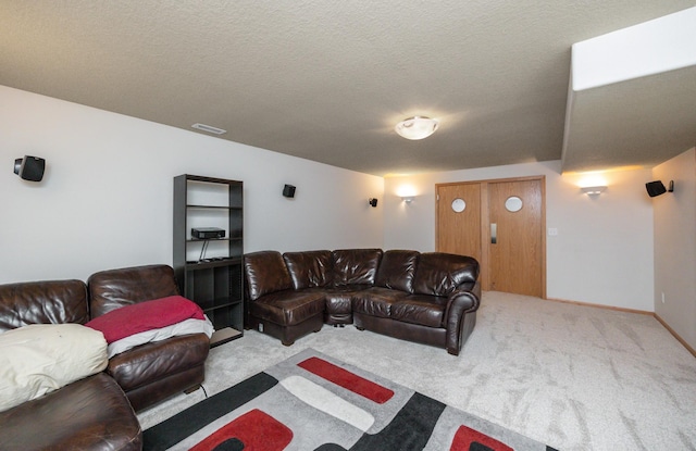 4328 125th St, Urbandale, IA 50323 - living room featuring carpet flooring and a textured ceiling